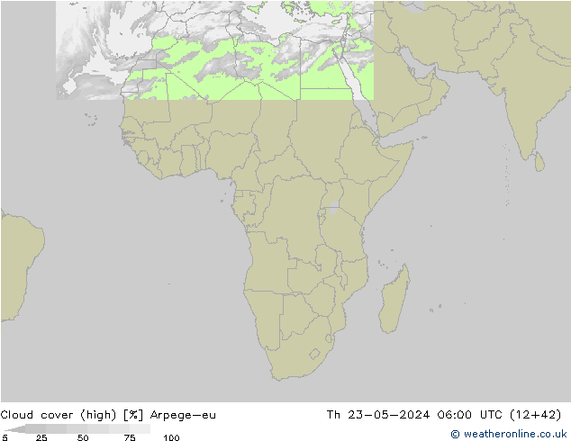 nuvens (high) Arpege-eu Qui 23.05.2024 06 UTC