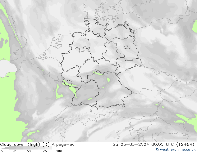 Wolken (hohe) Arpege-eu Sa 25.05.2024 00 UTC