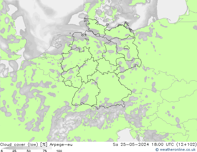 Bulutlar (düşük) Arpege-eu Cts 25.05.2024 18 UTC