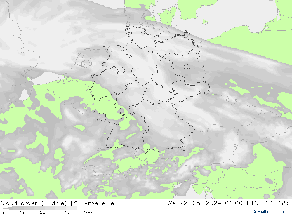 облака (средний) Arpege-eu ср 22.05.2024 06 UTC