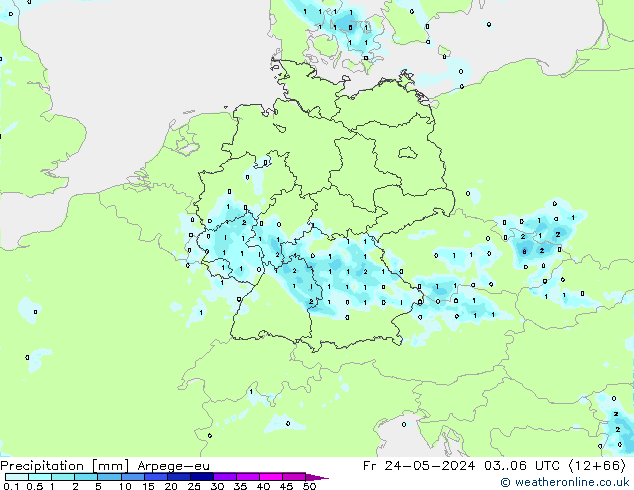 Precipitation Arpege-eu Fr 24.05.2024 06 UTC