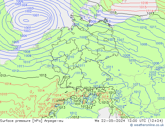 Yer basıncı Arpege-eu Çar 22.05.2024 12 UTC