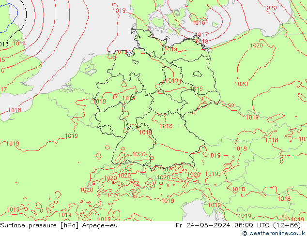 Presión superficial Arpege-eu vie 24.05.2024 06 UTC