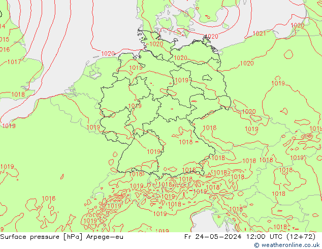 pression de l'air Arpege-eu ven 24.05.2024 12 UTC