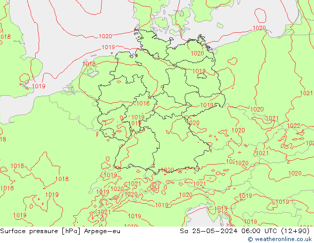 pression de l'air Arpege-eu sam 25.05.2024 06 UTC