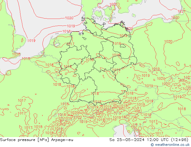 pression de l'air Arpege-eu sam 25.05.2024 12 UTC