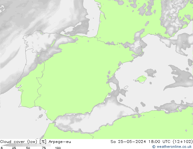 облака (низкий) Arpege-eu сб 25.05.2024 18 UTC