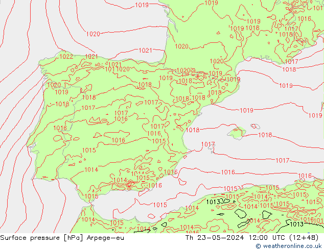 pression de l'air Arpege-eu jeu 23.05.2024 12 UTC