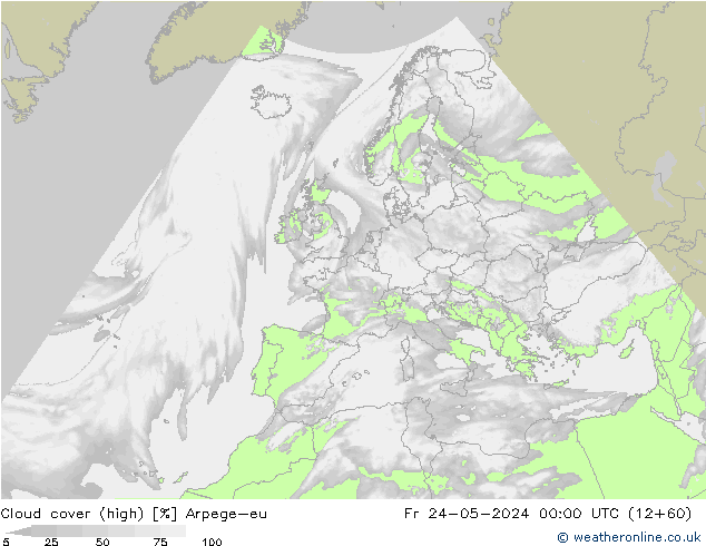 Wolken (hohe) Arpege-eu Fr 24.05.2024 00 UTC