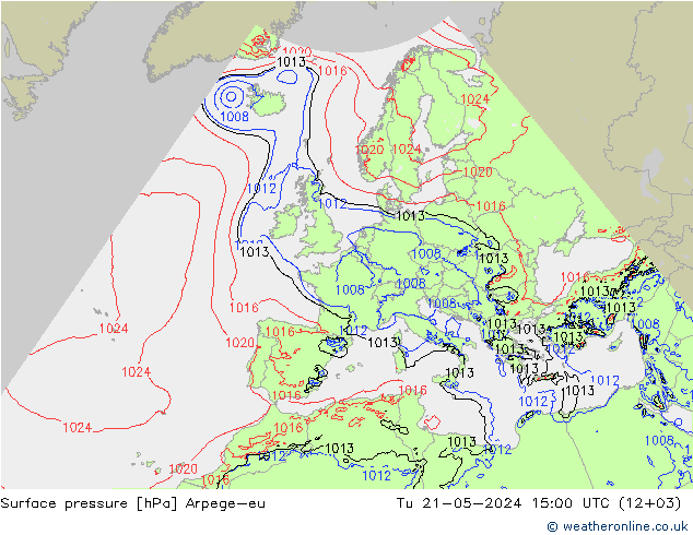 Luchtdruk (Grond) Arpege-eu di 21.05.2024 15 UTC