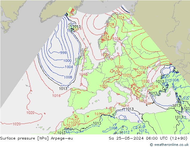 Bodendruck Arpege-eu Sa 25.05.2024 06 UTC