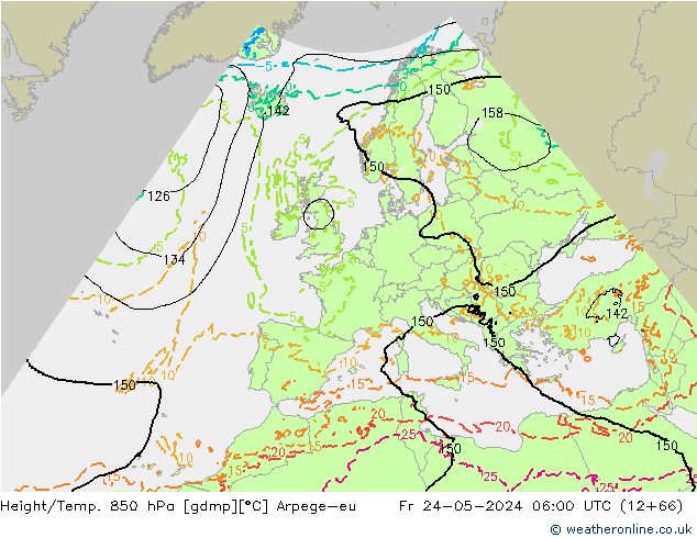 Height/Temp. 850 hPa Arpege-eu Fr 24.05.2024 06 UTC