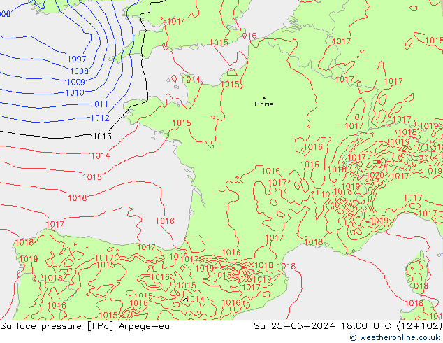 pressão do solo Arpege-eu Sáb 25.05.2024 18 UTC