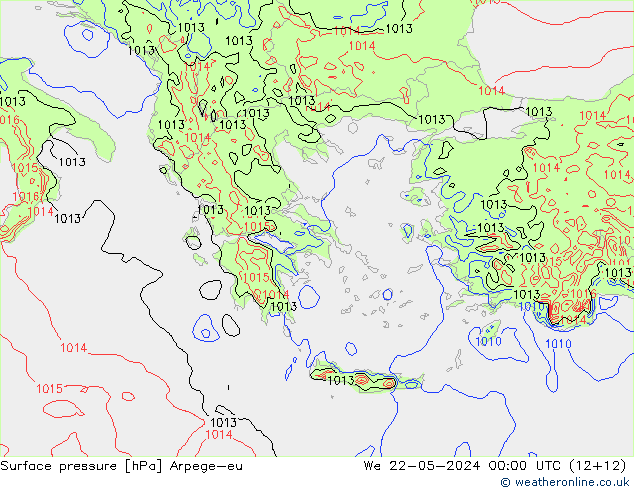 Surface pressure Arpege-eu We 22.05.2024 00 UTC