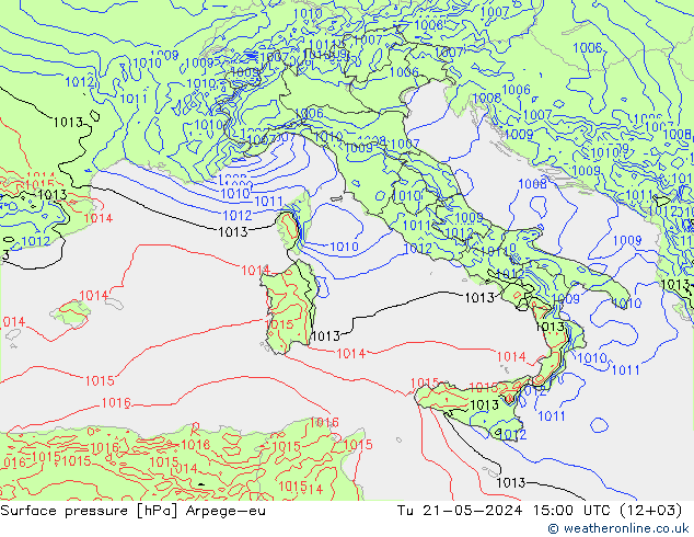 pressão do solo Arpege-eu Ter 21.05.2024 15 UTC
