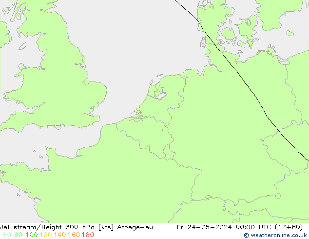 Jet stream/Height 300 hPa Arpege-eu Fr 24.05.2024 00 UTC