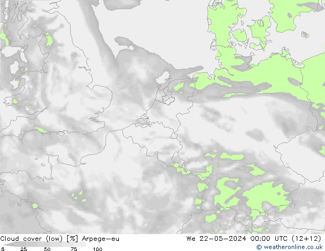 zachmurzenie (niskie) Arpege-eu śro. 22.05.2024 00 UTC