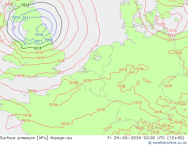 pression de l'air Arpege-eu ven 24.05.2024 00 UTC