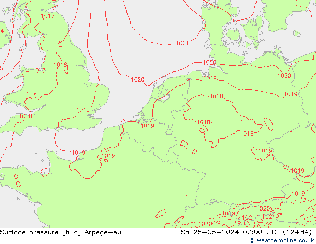 приземное давление Arpege-eu сб 25.05.2024 00 UTC