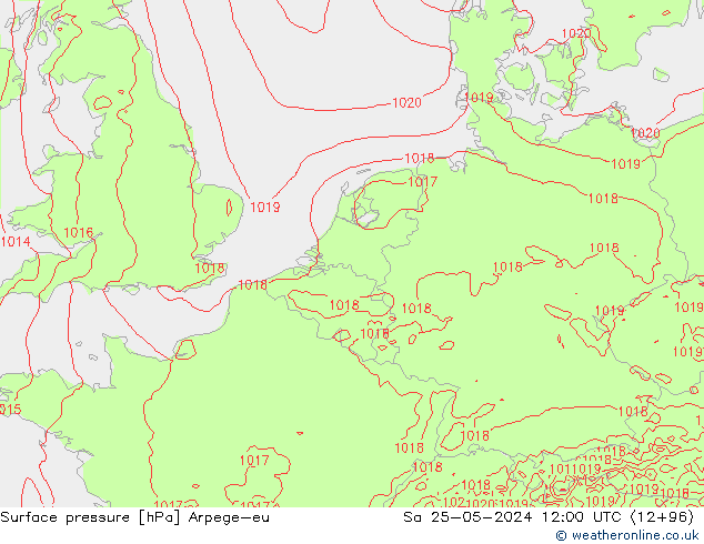 Bodendruck Arpege-eu Sa 25.05.2024 12 UTC