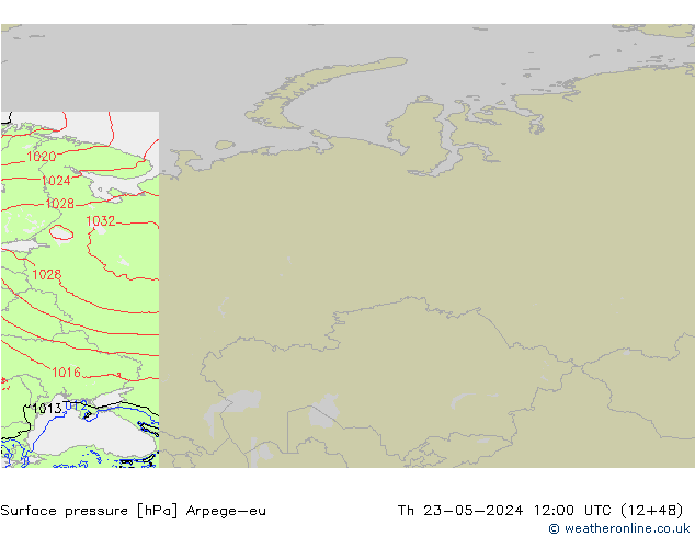 Bodendruck Arpege-eu Do 23.05.2024 12 UTC