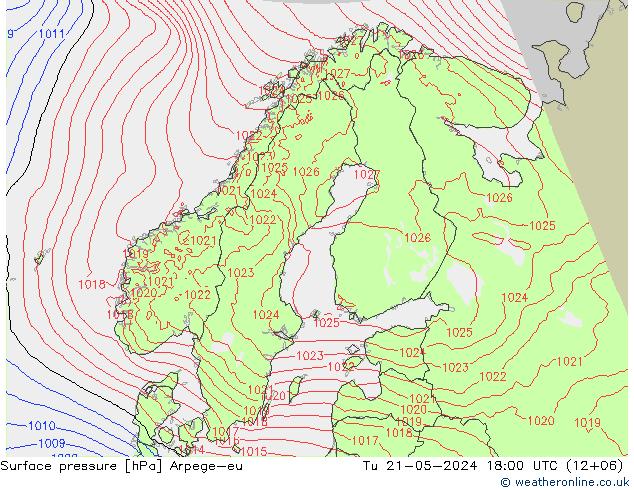 Bodendruck Arpege-eu Di 21.05.2024 18 UTC