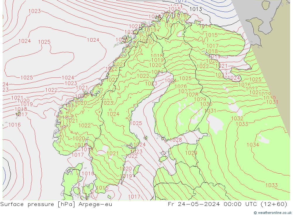Bodendruck Arpege-eu Fr 24.05.2024 00 UTC