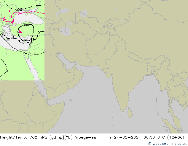 Yükseklik/Sıc. 700 hPa Arpege-eu Cu 24.05.2024 06 UTC