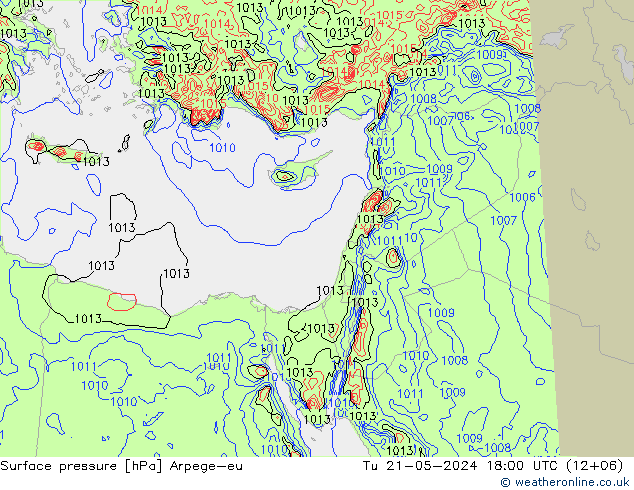 Yer basıncı Arpege-eu Sa 21.05.2024 18 UTC
