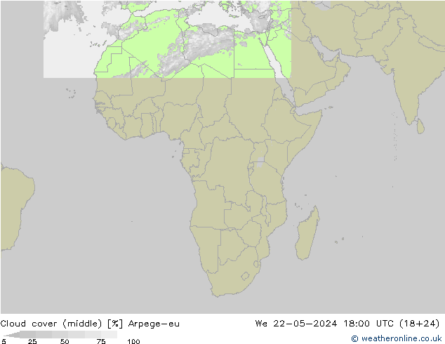 Bulutlar (orta) Arpege-eu Çar 22.05.2024 18 UTC