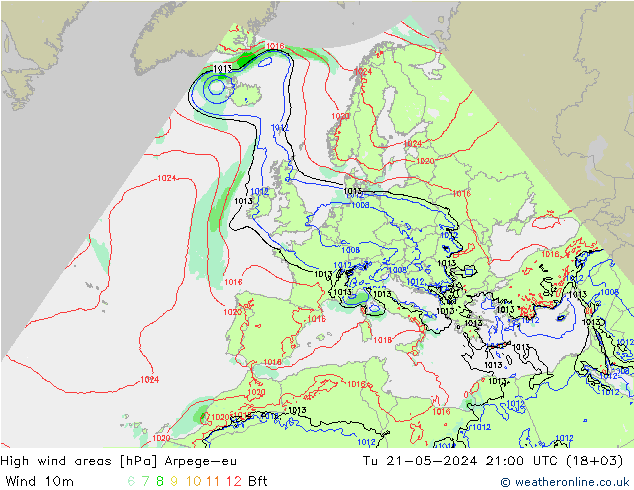 Izotacha Arpege-eu wto. 21.05.2024 21 UTC