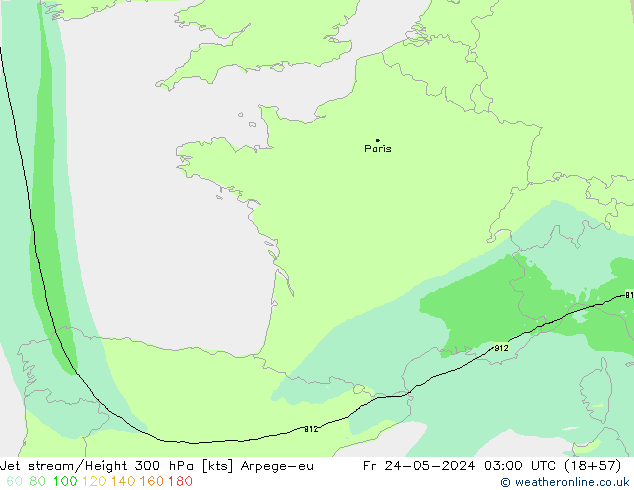 Jet Akımları Arpege-eu Cu 24.05.2024 03 UTC