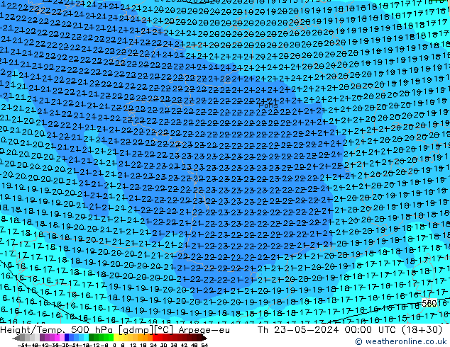 Yükseklik/Sıc. 500 hPa Arpege-eu Per 23.05.2024 00 UTC