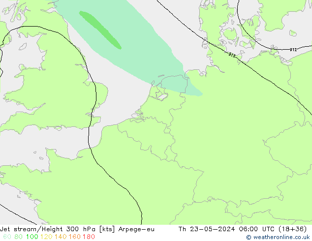 Corriente en chorro Arpege-eu jue 23.05.2024 06 UTC