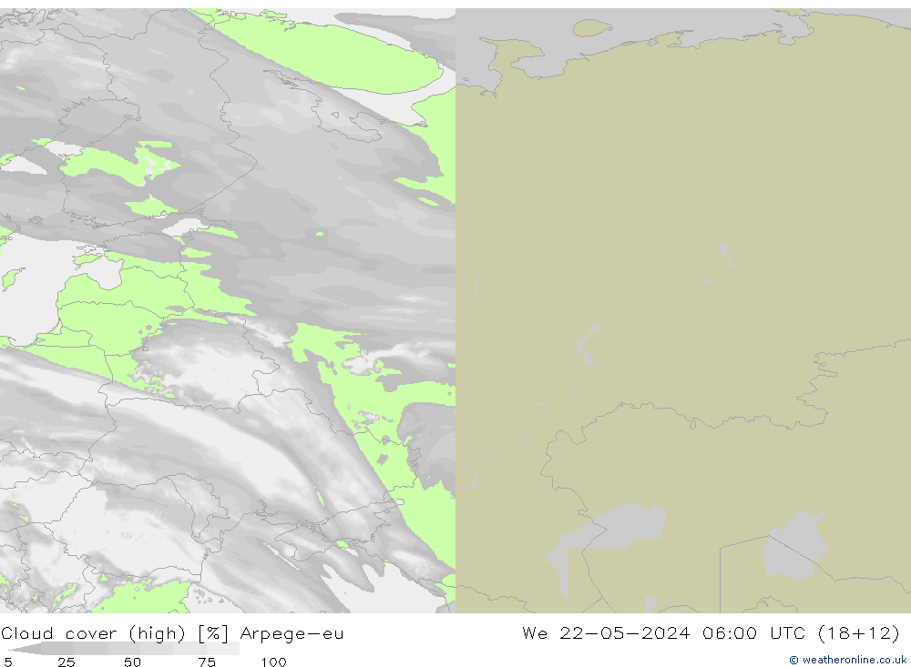 vysoký oblak Arpege-eu St 22.05.2024 06 UTC