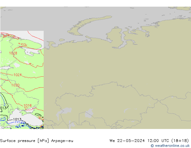 pressão do solo Arpege-eu Qua 22.05.2024 12 UTC