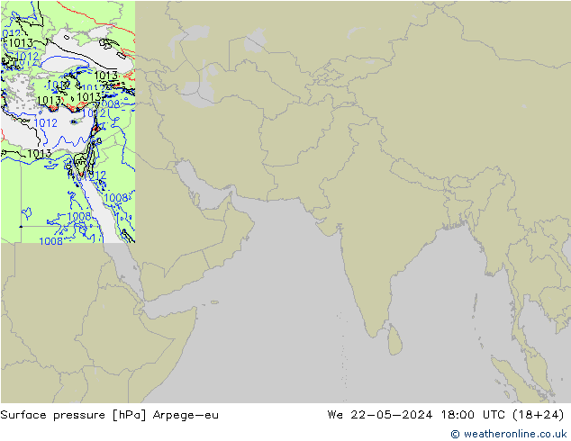 Surface pressure Arpege-eu We 22.05.2024 18 UTC