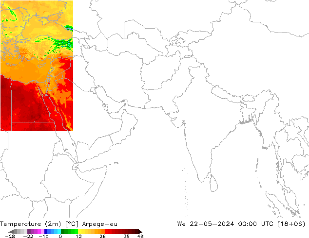 Temperature (2m) Arpege-eu We 22.05.2024 00 UTC