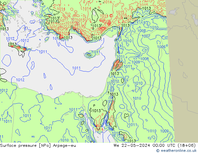 pressão do solo Arpege-eu Qua 22.05.2024 00 UTC