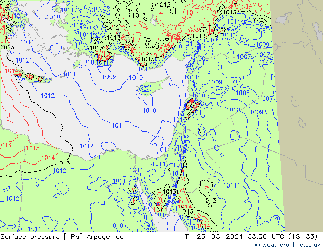 Bodendruck Arpege-eu Do 23.05.2024 03 UTC