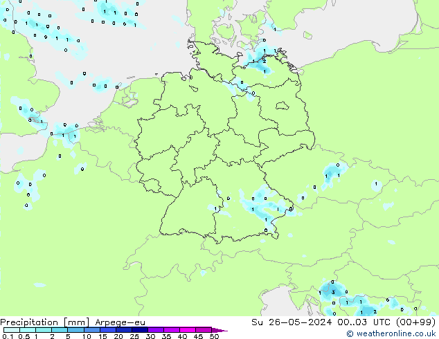 Neerslag Arpege-eu zo 26.05.2024 03 UTC
