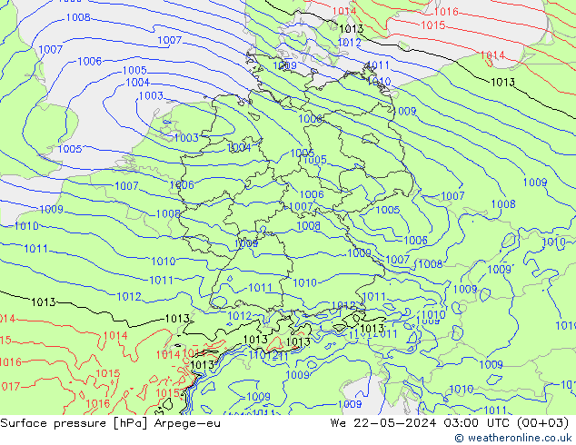 pression de l'air Arpege-eu mer 22.05.2024 03 UTC