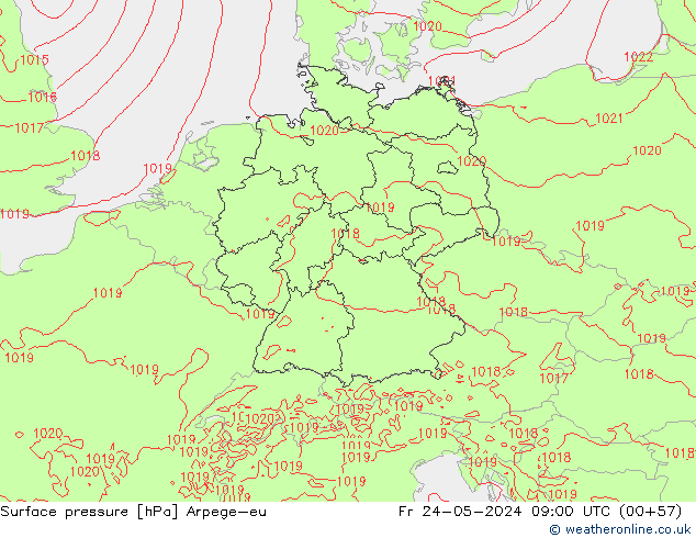 Surface pressure Arpege-eu Fr 24.05.2024 09 UTC