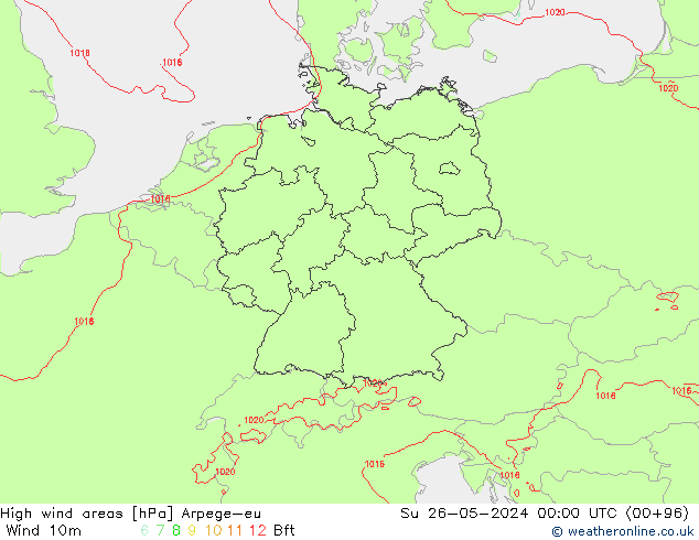 Windvelden Arpege-eu zo 26.05.2024 00 UTC