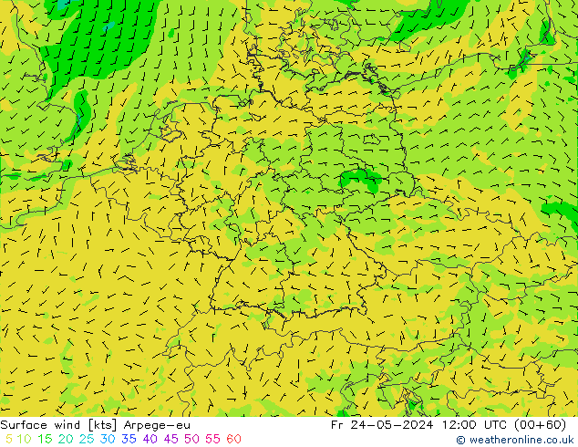 Surface wind Arpege-eu Pá 24.05.2024 12 UTC