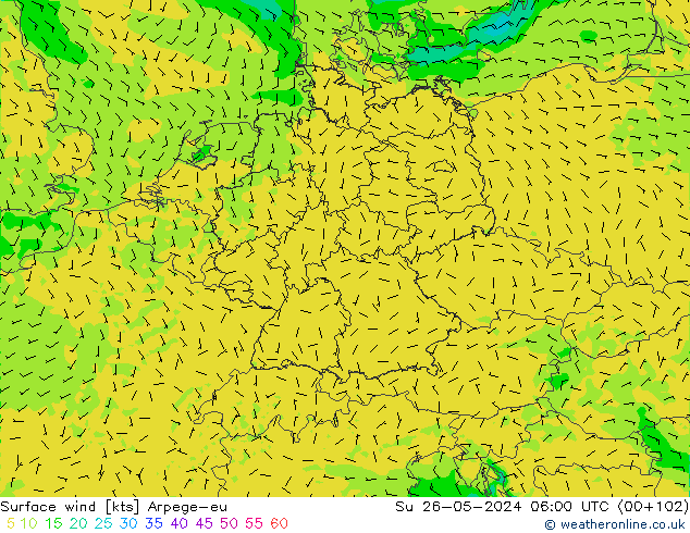 Bodenwind Arpege-eu So 26.05.2024 06 UTC