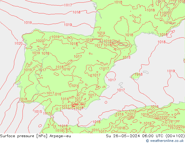 Bodendruck Arpege-eu So 26.05.2024 06 UTC
