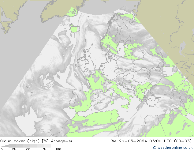 Wolken (hohe) Arpege-eu Mi 22.05.2024 03 UTC
