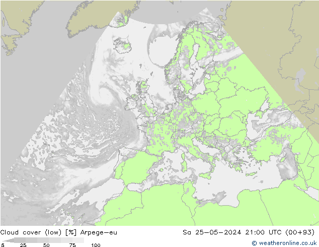 Wolken (tief) Arpege-eu Sa 25.05.2024 21 UTC