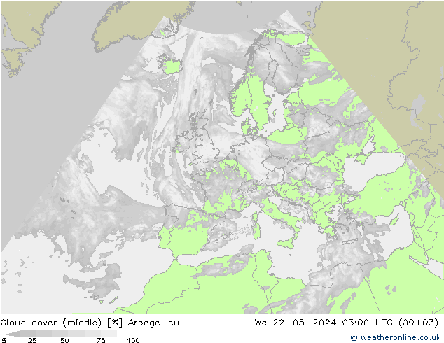 zachmurzenie (środk.) Arpege-eu śro. 22.05.2024 03 UTC